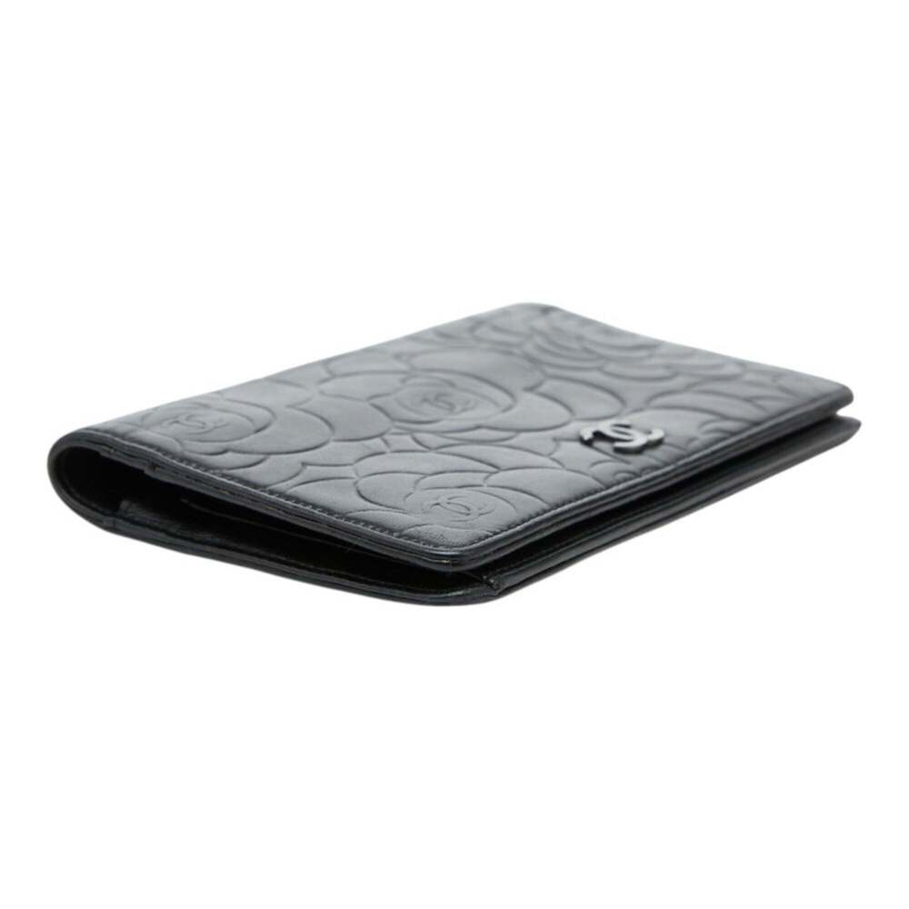 CHANEL Black Lambskin Leather Logo Wallet - Picture 5 of 11